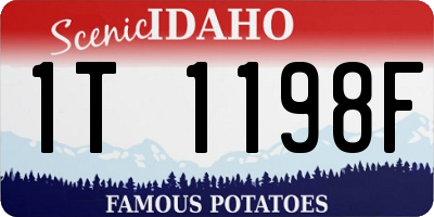 ID license plate 1T1198F
