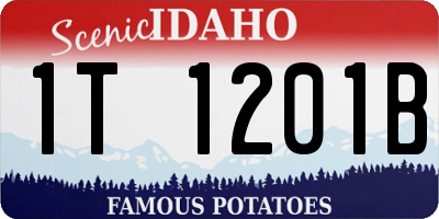 ID license plate 1T1201B