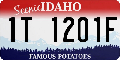 ID license plate 1T1201F