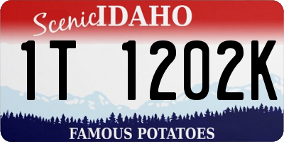 ID license plate 1T1202K