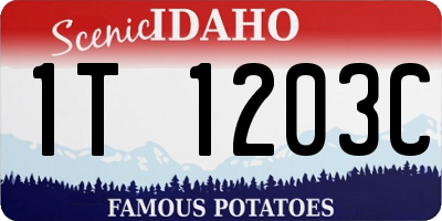 ID license plate 1T1203C