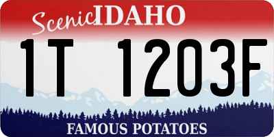 ID license plate 1T1203F