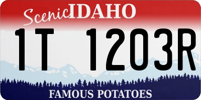 ID license plate 1T1203R