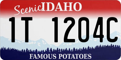 ID license plate 1T1204C