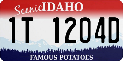 ID license plate 1T1204D
