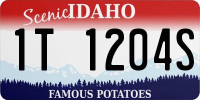ID license plate 1T1204S