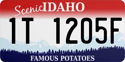 ID license plate 1T1205F