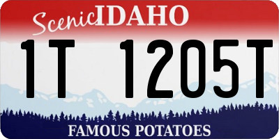 ID license plate 1T1205T