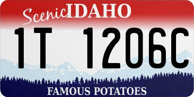 ID license plate 1T1206C