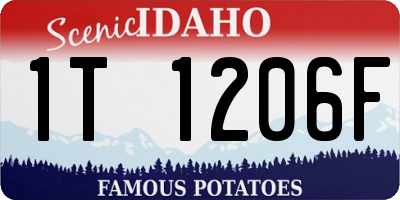 ID license plate 1T1206F