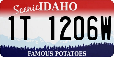 ID license plate 1T1206W