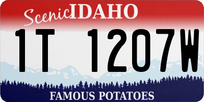 ID license plate 1T1207W