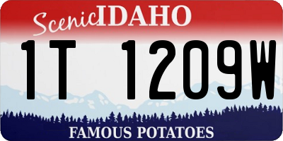 ID license plate 1T1209W