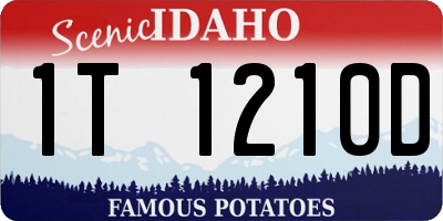 ID license plate 1T1210D