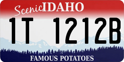 ID license plate 1T1212B
