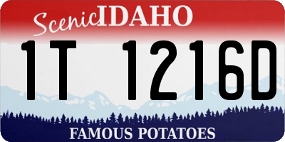 ID license plate 1T1216D
