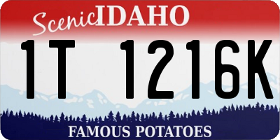 ID license plate 1T1216K