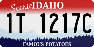 ID license plate 1T1217C