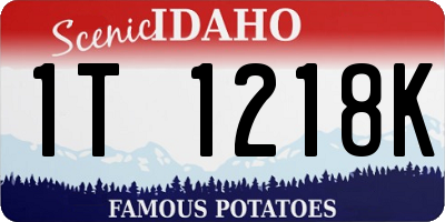 ID license plate 1T1218K