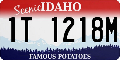 ID license plate 1T1218M