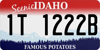 ID license plate 1T1222B