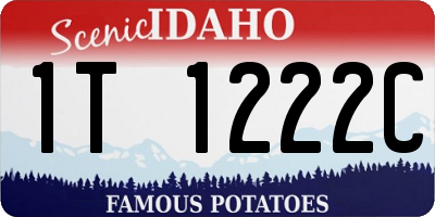 ID license plate 1T1222C
