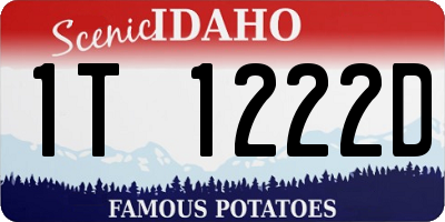 ID license plate 1T1222D