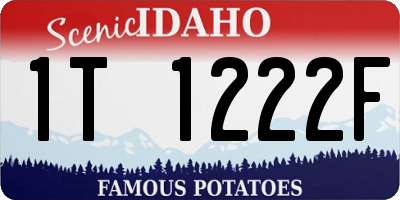 ID license plate 1T1222F