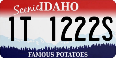 ID license plate 1T1222S