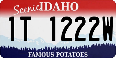 ID license plate 1T1222W