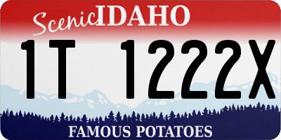 ID license plate 1T1222X