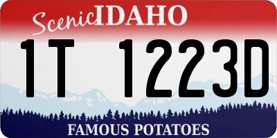 ID license plate 1T1223D