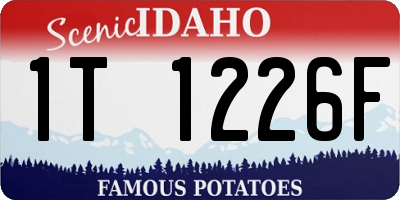 ID license plate 1T1226F