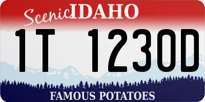 ID license plate 1T1230D