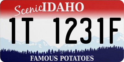 ID license plate 1T1231F