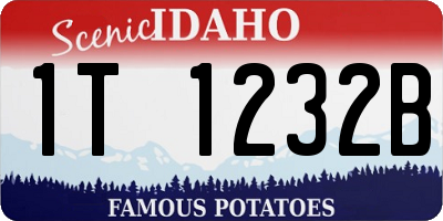 ID license plate 1T1232B