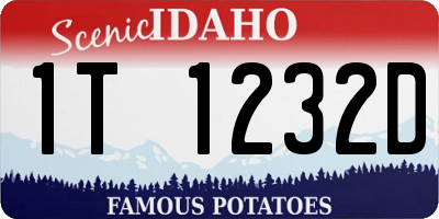 ID license plate 1T1232D