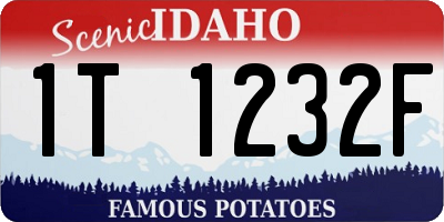 ID license plate 1T1232F