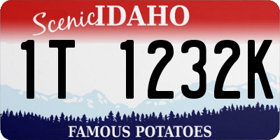 ID license plate 1T1232K