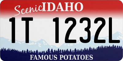 ID license plate 1T1232L