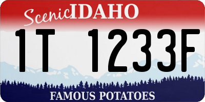 ID license plate 1T1233F