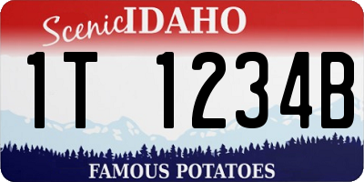 ID license plate 1T1234B