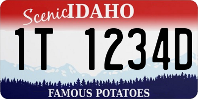 ID license plate 1T1234D