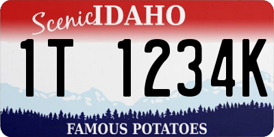 ID license plate 1T1234K