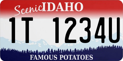 ID license plate 1T1234U