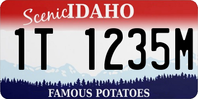 ID license plate 1T1235M