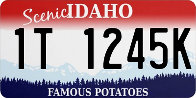 ID license plate 1T1245K