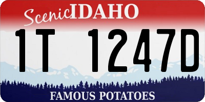 ID license plate 1T1247D