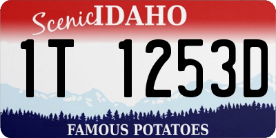 ID license plate 1T1253D