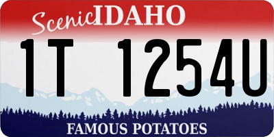 ID license plate 1T1254U
